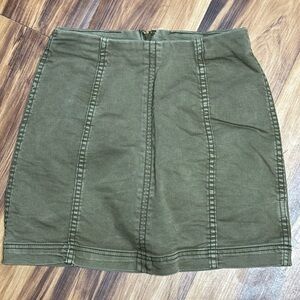 free people green denim mini skirt- size 0